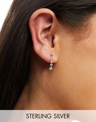 Kingsley Ryan Sterling Silver gem stud drop earrings in silver レディース
