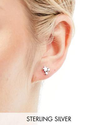 Kingsley Ryan Sterling Silver treble star stud earrings in silver レディース