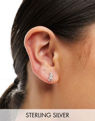 Kingsley Ryan Sterling Silver gem heart stud earrings レディース
