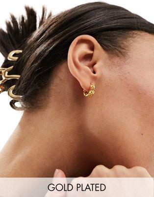 Orelia 18k gold plated vintage chain huggie hoop earrings レディース