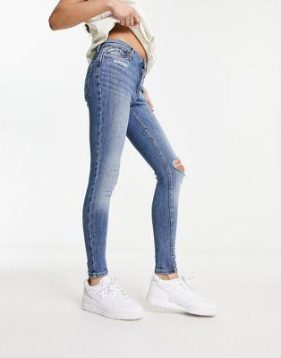 リバーアイランド River Island molly mid rise jeans in dark blue レディース