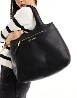 f Steve Madden Borbit padded tote bag in black fB[X