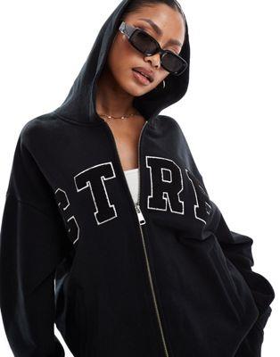 The Couture Club co-ord logo zip up hoodie in black fB[X