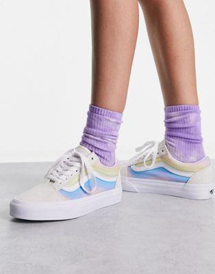 バンズ Vans Old Skool trainers in off white with multi side panels レディース