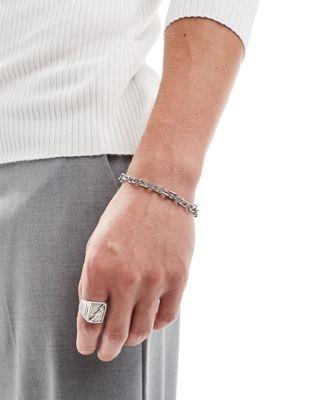 エイソス エイソス ASOS DESIGN waterproof stainless steel bracelet with T-bar in silver tone メンズ