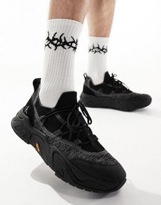 Х󥯥饤 Calvin Klein Jeans chunky vibram sock trainers in black 