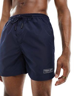 マーシャル Marshall Artist branded swim short in navy メンズ