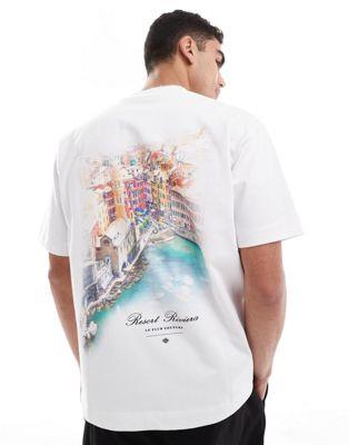 The Couture Club oversized riviera back print t-shirt in white メンズ