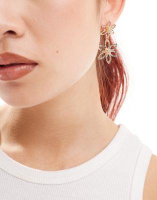 アクセサライズ Accessorize statement flower drop earrings ...