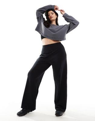 GC\X ASOS 4505 Curve Icon soft touch wide leg dance pant in black fB[X