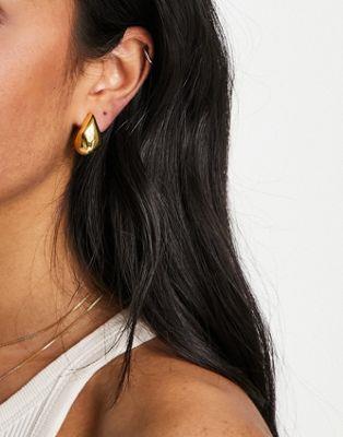 エイソス エイソス ASOS DESIGN 14k gold plated earrings with molten stud design レディース