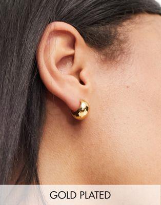 エイソス エイソス ASOS DESIGN 14k gold plated mini hoop earrings レディース