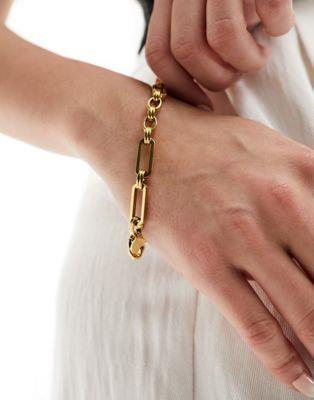 エイソス エイソス ASOS DESIGN waterproof stainless steel bracelet with open link design in gold tone レディース