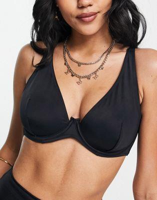 楽天サンガエイソス ASOS DESIGN Fuller Bust Maya mix and match step front underwired bikini top in black - BLACK レディース