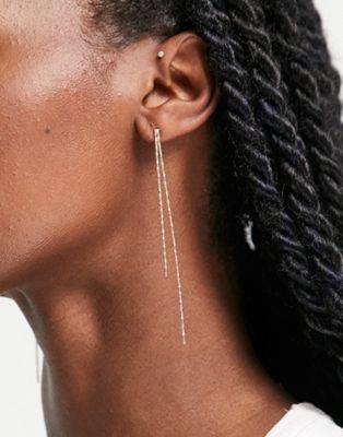 エイソス エイソス ASOS DESIGN drop earrings with fine chain design in gold tone レディース