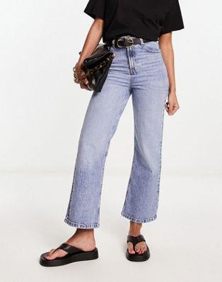  ASOS DESIGN cropped easy straight jeans in light blue ǥ