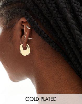エイソス エイソス ASOS DESIGN 14k gold plated 20mm clicker hoop earrings with flat design レディース