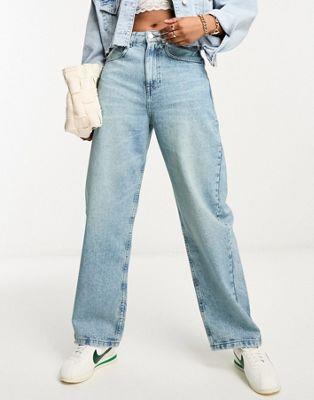 エイソス ASOS DESIGN barrel leg jeans in light blue レディース