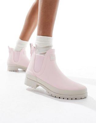 ouA[ Barbour Mallow short wellington boots in light pink exclusive to asos fB[X