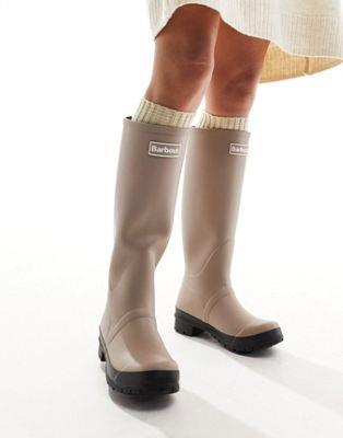 ouA[ Barbour Abbey tall wellington boots in stone exclusive to asos fB[X