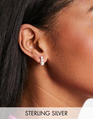 Kingsley Ryan sterling silver gem set pearl earrings レディース