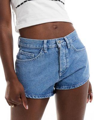 ޥ Mango micro denim short in light blue ǥ