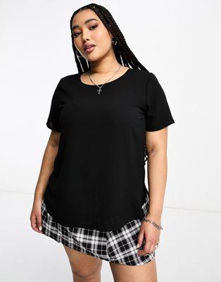 I[ ONLY Curve short sleeve blouse in black fB[X