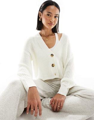 ꡼ ONLY knitted cardigan in cream ǥ
