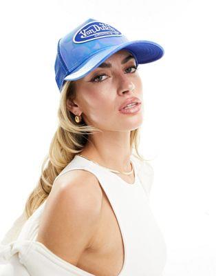 Von Dutch adelaide trucker cap in blue metallic レディース