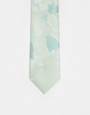 Twisted Tailor abelia floral tie in sage green メンズ