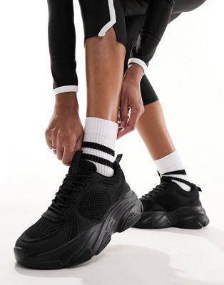 エイソス ASOS DESIGN Drop trainer in black レディース