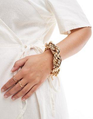 エイソス ASOS Curve エイソス ASOS DESIGN Curve bracelet with chunky twist chain design in gold tone レディース