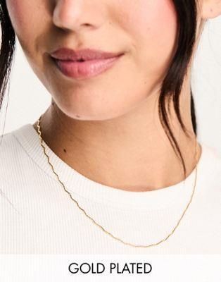 Orelia 18k gold plated fine wave chain necklace 