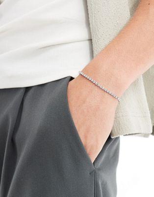 エイソス エイソス ASOS DESIGN stainless steel tennis bracelet in silver tone メンズ