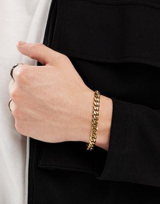 エイソス エイソス ASOS DESIGN waterproof stainless steel chain bracelet in gold tone メンズ