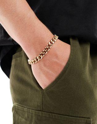 エイソス エイソス ASOS DESIGN midweight chain bracelet in gold tone メンズ