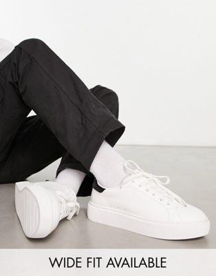 エイソス ASOS DESIGN chunky lace up trainers in white メンズ