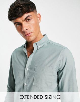 エイソス ASOS DESIGN slim oxford shirt in duck egg blue メンズ