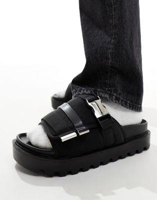 エイソス ASOS DESIGN chunky strap sandal with silver hardware メンズ