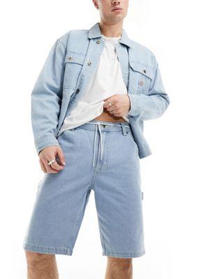 楽天サンガディッキーズ Dickies garyville denim shorts in vintage light blue メンズ
