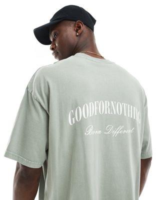 ե Good For Nothing oversized logo t-shirt in slate grey 