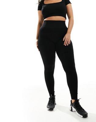 GC\X ASOS 4505 Curve Icon seamless rib gym legging in black fB[X