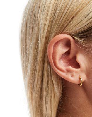 エイソス エイソス ASOS DESIGN waterproof stainless steel huggie hoop earrings in gold tone レディース
