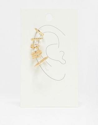 エイソス エイソス ASOS DESIGN pack of 5 ear cuffs with mixed detail in gold tone レディース