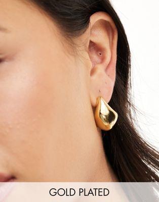 エイソス エイソス ASOS DESIGN 14k gold plated clip on earrings with molten stud design レディース