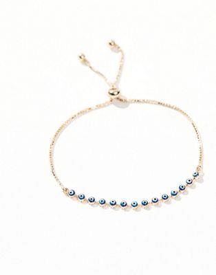 エイソス エイソス ASOS DESIGN friendship bracelet with mini eye detail in gold tone レディース