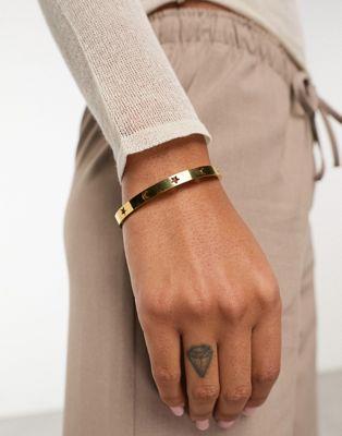 エイソス エイソス ASOS DESIGN waterproof stainless steel bangle with celestial design in gold tone レディース