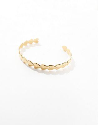 エイソス エイソス ASOS DESIGN waterproof stainless steel cuff bracelet with heart detail in gold tone レディース