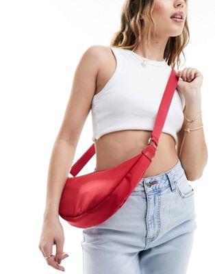 エイソス ASOS DESIGN nylon sling crossbody in red レディース