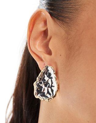 エイソス エイソス ASOS DESIGN stud earrings with mixed metal textured detail in multi レディース